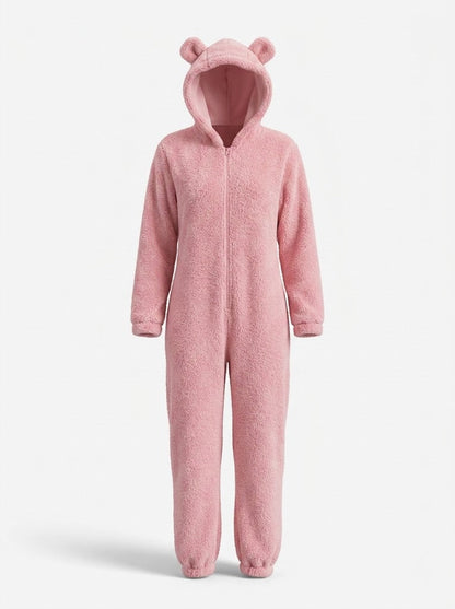 Women’s Hooded Fleece Onesie – Cosy Zip-Up Winter Loungewear for Cold Nights