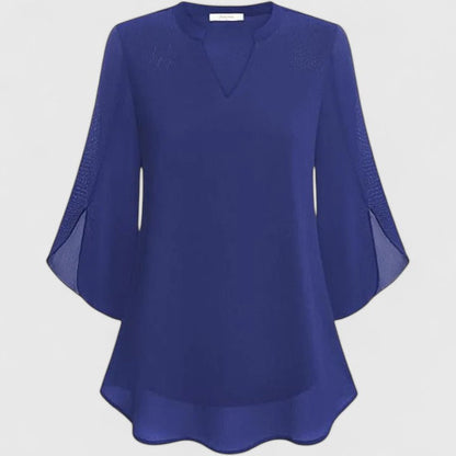 Women’s Elegant Blouse – Flowing V-Neck Blouse with Wide Flared Sleeves