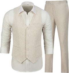 Men’s Linen Waistcoat and Trouser Set – Lightweight Summer Tailoring for Weddings and Events