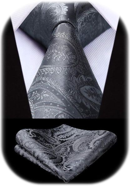 Men’s Paisley Jacquard Tie Set – Refined Formal Accessories for Weddings and Events