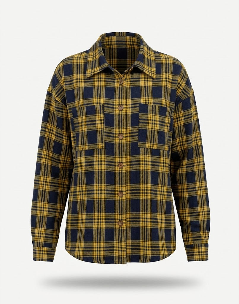 Women’s Oversized Printed Shirt – Casual Button-Front Style for Everyday Layering