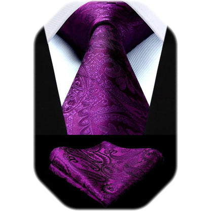 Men’s Paisley Jacquard Tie Set – Refined Formal Accessories for Weddings and Events