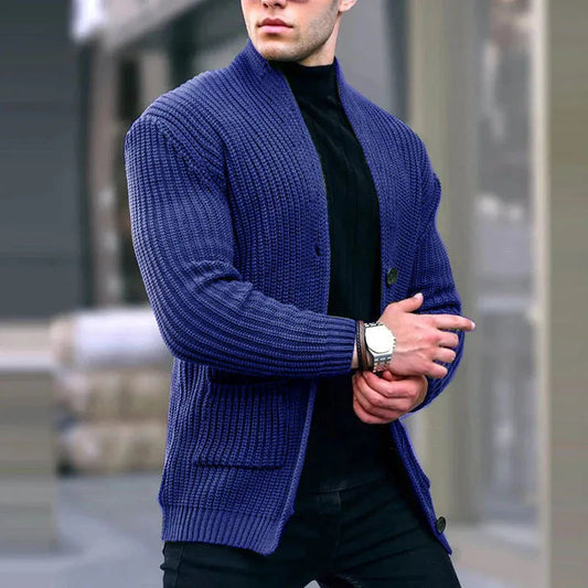 Men’s Relaxed-Fit Knit Cardigan with Pockets – Lightweight Urban Layer for Work and Weekend Wear