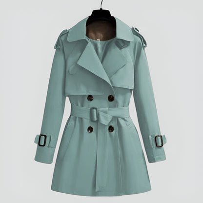 Women’s Elegant Mid-Length Trench Coat – Double-Breasted Transitional Outerwear for Spring and Autumn