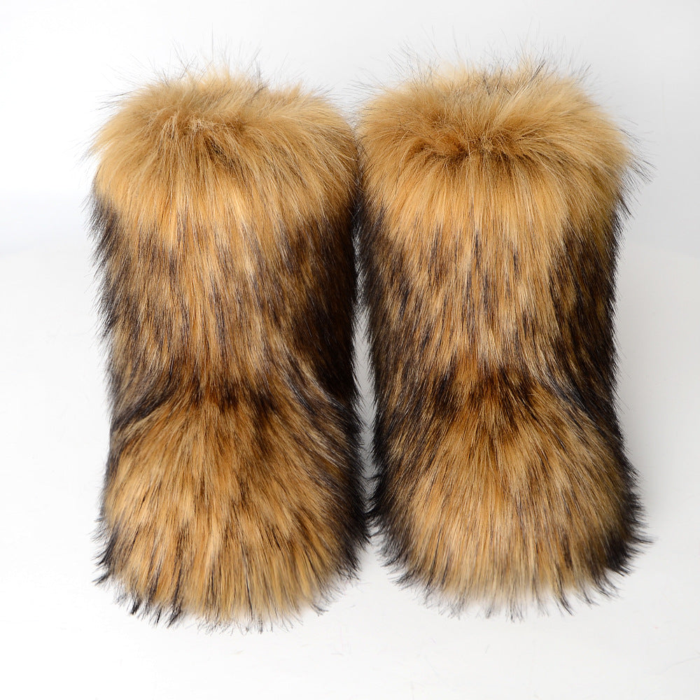 Women's Faux Fur Lined Snow Boots - Big Red