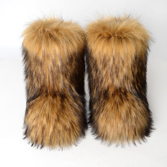 Women's Faux Fur Lined Snow Boots - Big Red