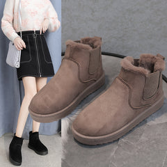 Women's Faux Fur Lined Heeled Snow Boots - Black (US 4-11)