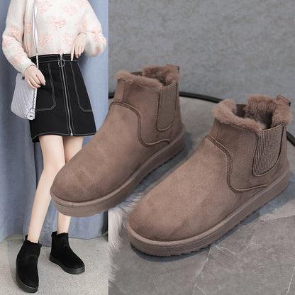 Women's Faux Fur Lined Heeled Snow Boots - Black (US 4-11)