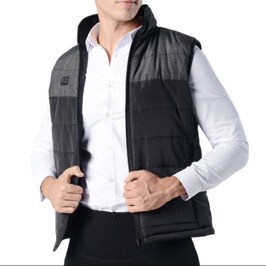 Unisex USB Heated Puffer Vest – High-Collar Winter Layer with Dual Heat Control
