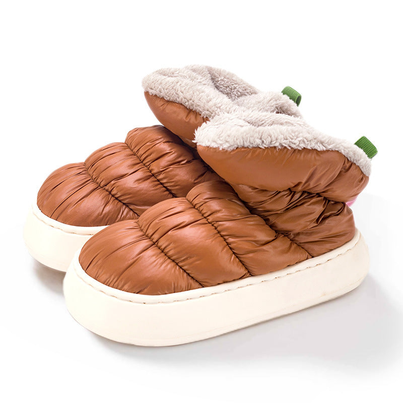 Women's Faux Fur Lined Slipper Boots - Caramel Brown