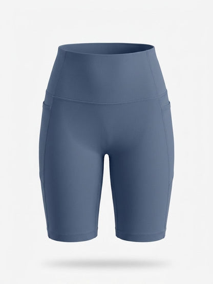 Women’s High-Waisted Cycling Shorts – Stretch Pocket Activewear for Training and Running