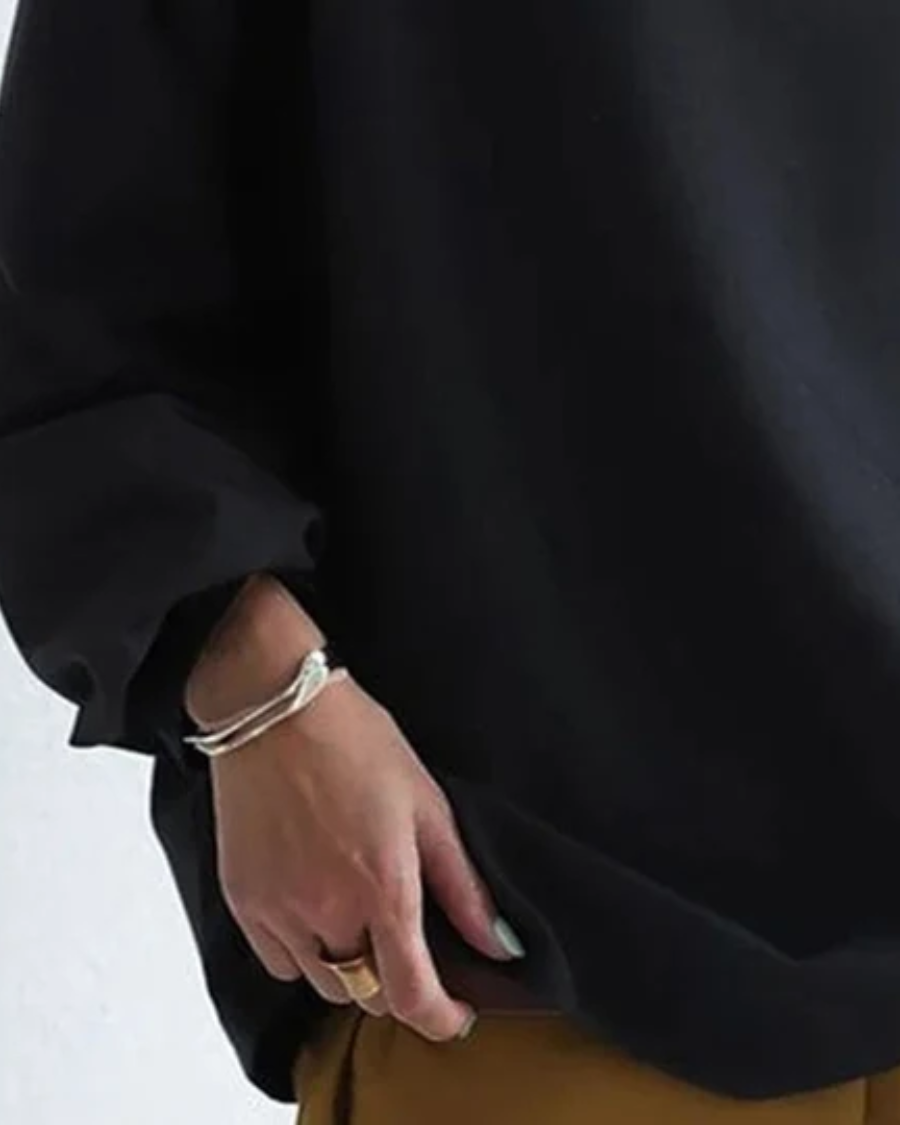 Women’s Oversized Sweatshirt – Stand Collar Sweatshirt with Dropped Shoulders