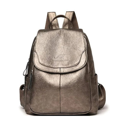 Women’s Faux Leather Flap Backpack – Adjustable-Strap Everyday Bag with Spacious Organised Storage for Work Travel and Shopping