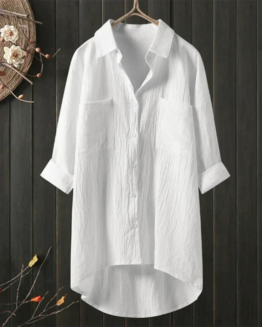 Women’s Elegant Shirt Blouse – Button-Through with Long Sleeves