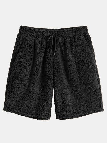 Men’s Teddy Fleece Hoodie and Shorts Set – Relaxed Two-Piece for Casual Days