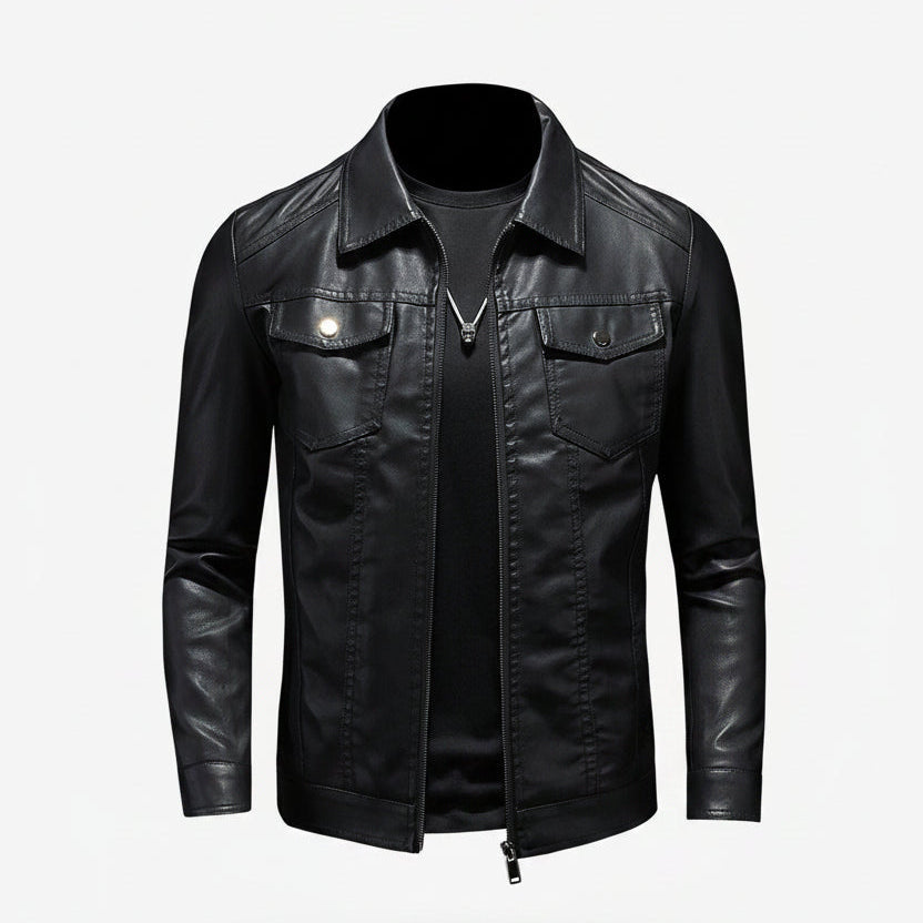 Men’s Vintage Leather Jacket – Durable Comfortable Stylish Classic Everyday Outerwear Fit