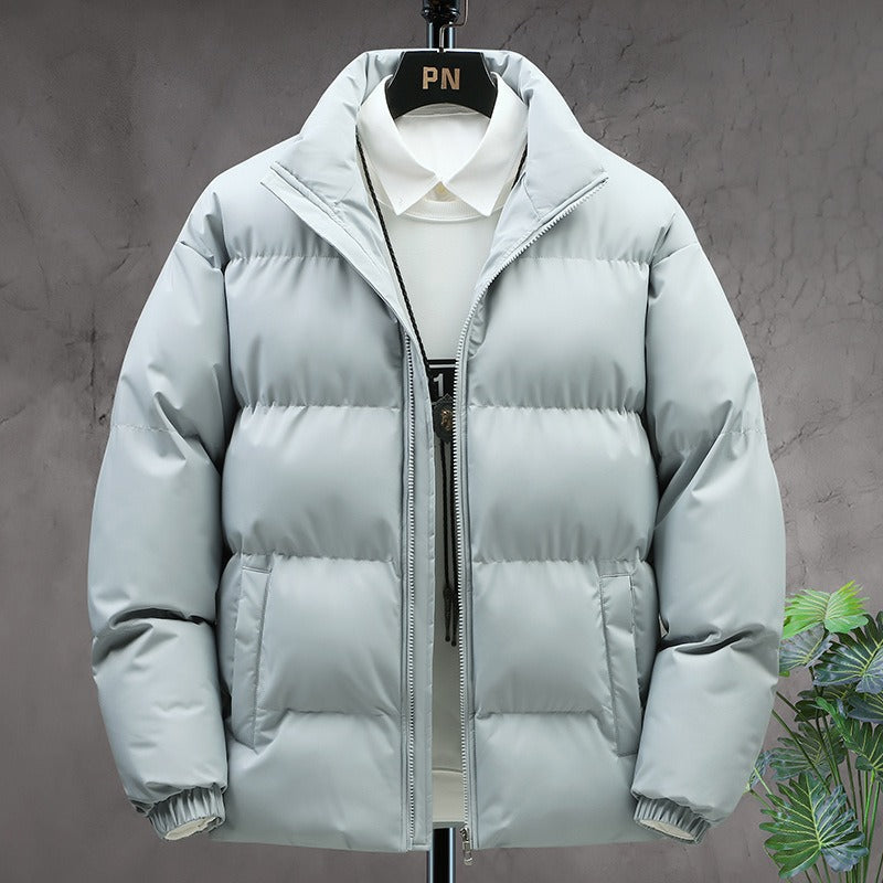 Men’s Padded Stand-Collar Winter Jacket – Thick Insulated Outerwear for Everyday Casual Cold-Weather Wear