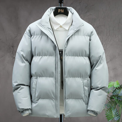 Men’s Padded Stand-Collar Winter Jacket – Thick Insulated Outerwear for Everyday Casual Cold-Weather Wear