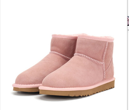 Women's Suede-Look Snow Boots - Chocolate