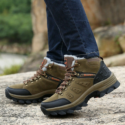 Men’s Water-Resistant Winter Hiking Boots – Fleece-Lined Outdoor Boots with Gripped Sole
