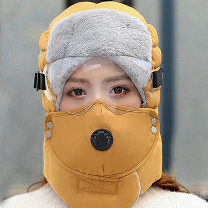 Unisex Full-Coverage Winter Trapper Hat – Plush-Lined Hood with Detachable Face Mask and Goggles