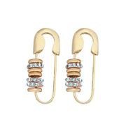 VARIANT|Gold/Blue|Safety-pin drop earrings – Gold/Blue
