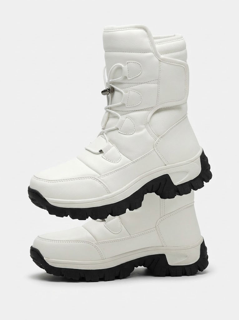 Men’s Plush-Lined Snow Boots – High-Top Winter Boots with Gripped Sole for Outdoor Wear