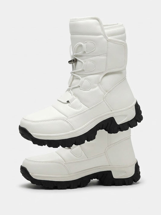 Men’s Plush-Lined Snow Boots – High-Top Winter Boots with Gripped Sole for Outdoor Wear