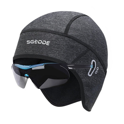 Men’s Thermal Fleece Cycling Cap – Windproof Stretch Winter Skull Hat with Ear Coverage