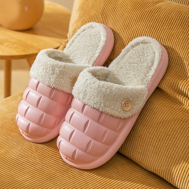 Women's Faux Fur Lined Washable Platform Clog Slippers