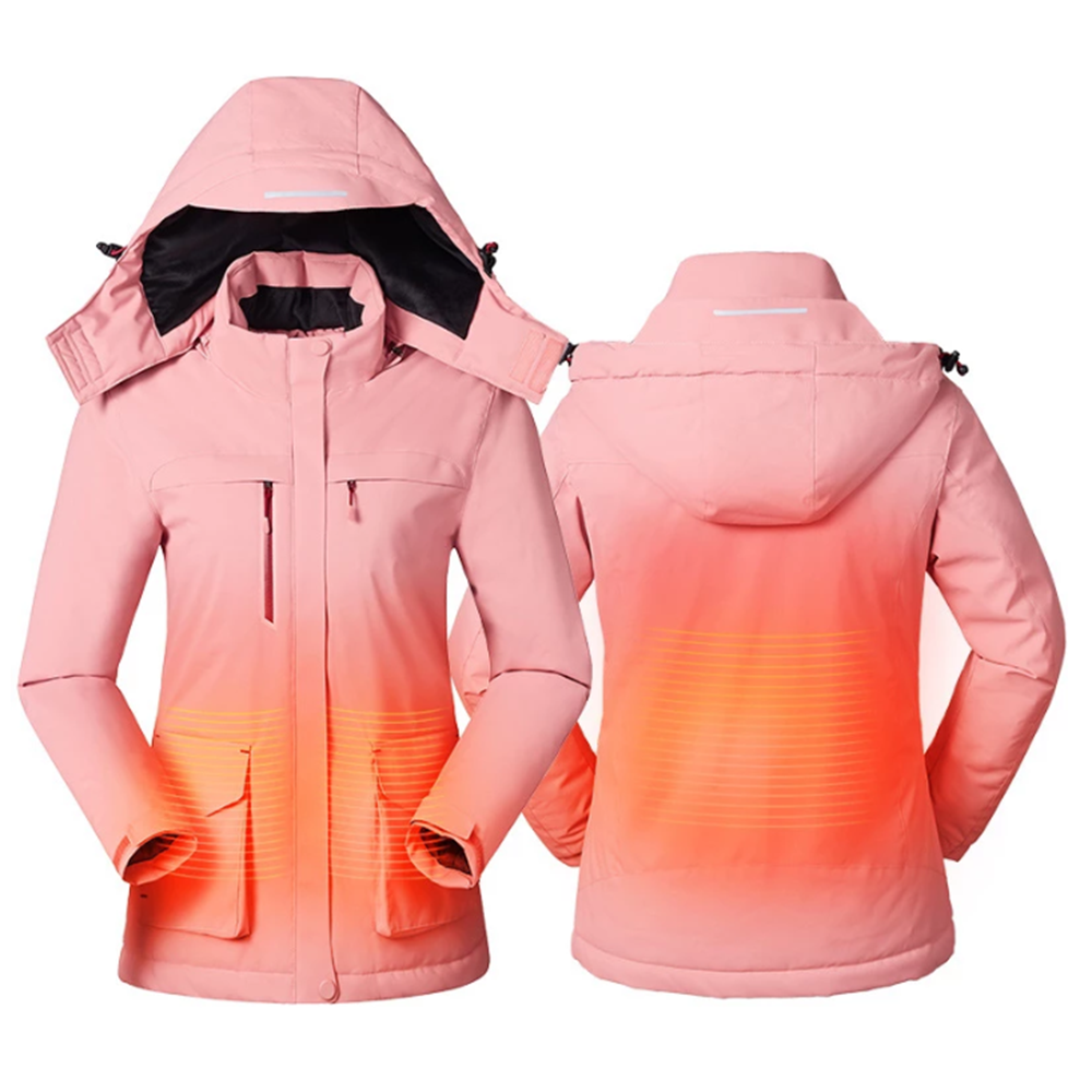 Unisex USB Heated Winter Jacket – Waterproof Wind-Resistant Hooded Outdoor Thermal Coat