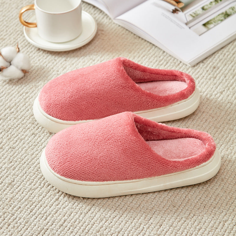 Women's Faux Fur Lined Thick-Sole Platform Clog Slippers - Girl Pink