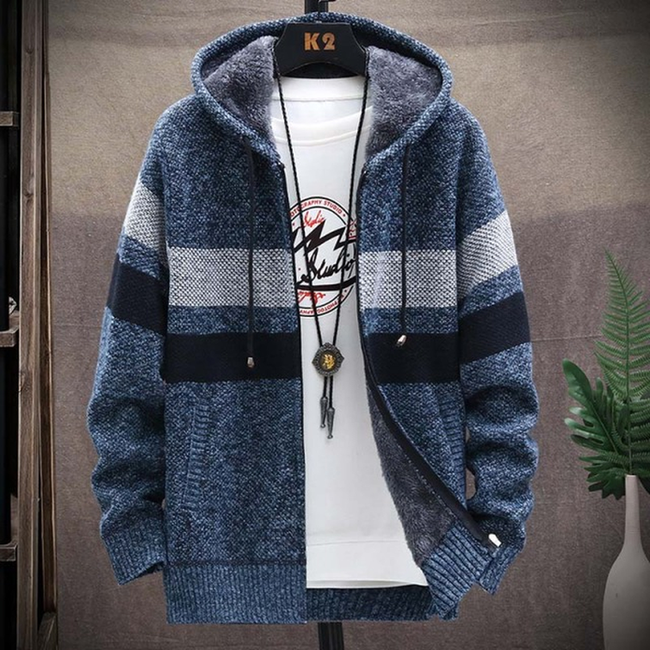 Men’s Hooded Zip-Up Cardigan – Soft Lightweight Layer for Casual and Smart-Casual Wear