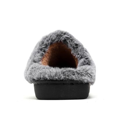 Women's Faux Fur Lined Platform Clog Slippers - Black (US 5-14)