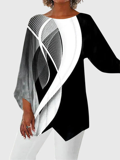 Women’s Printed Relaxed Top – Easy Smart Casual Tunic for Everyday Wear