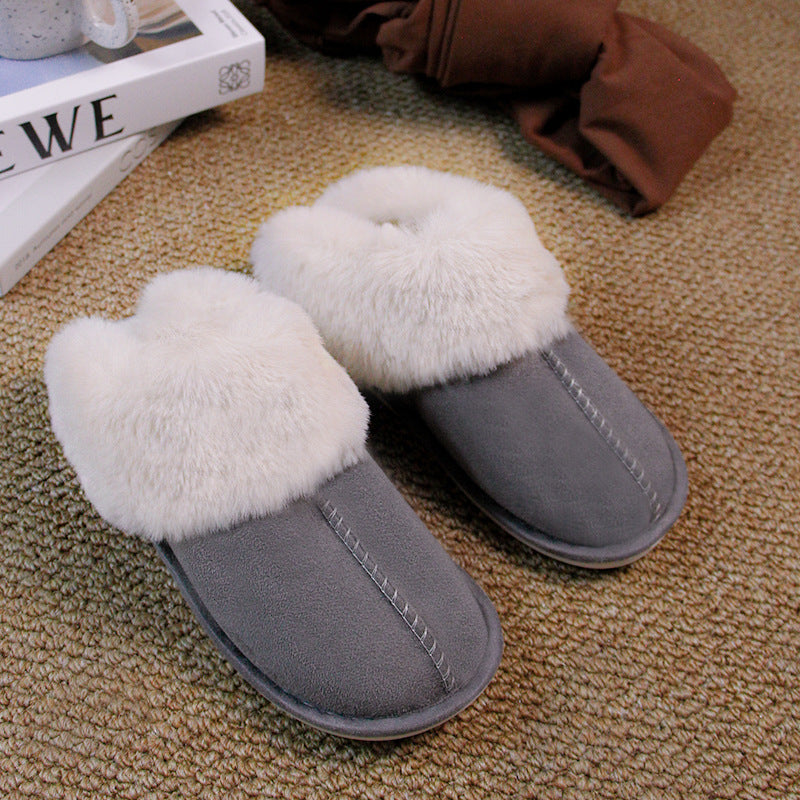 Women's Suede-Look Faux Fur Lined Platform Clog Slippers