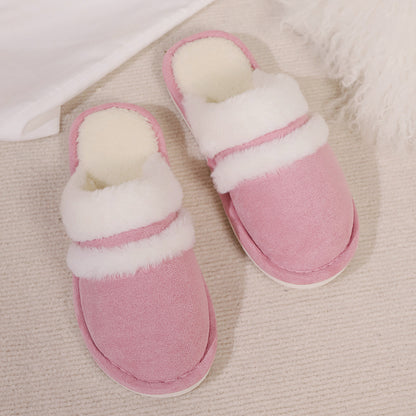 Women's Faux Fur Lined Thick-Sole Platform Clog Slippers - Beige