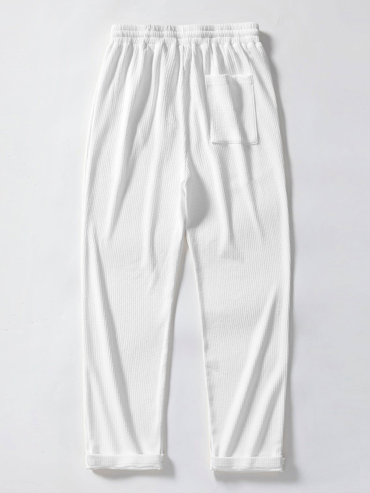 Men’s Stretch Ribbed Shirt and Straight-Leg Trouser Set for Smart Casual Wear