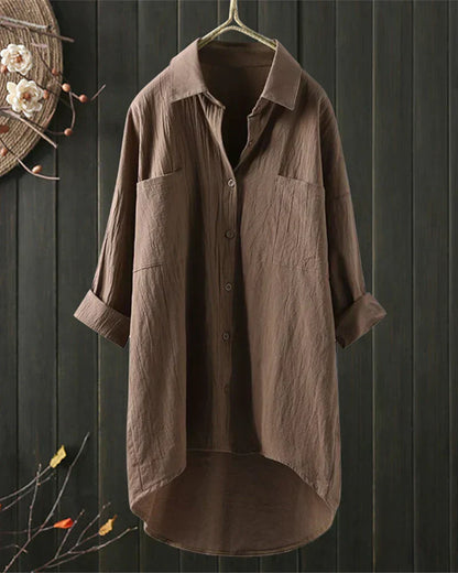 Women’s Elegant Shirt Blouse – Button-Through with Long Sleeves