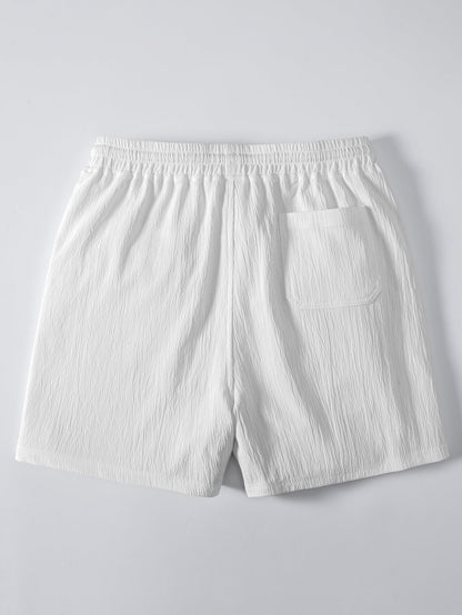 Men’s Open Knit Shirt and Crinkle Shorts Co-Ord – Regular Fit Summer Wear