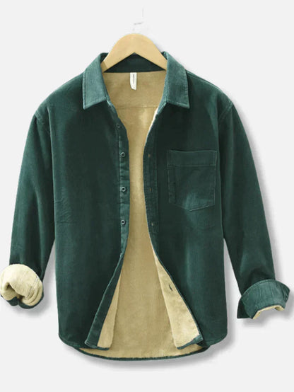Men’s Fleece-Lined Corduroy Shirt Jacket – Warm Casual Layer for Cooler Seasons