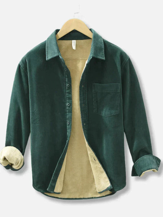 Men’s Fleece-Lined Corduroy Shirt Jacket – Warm Casual Layer for Cooler Seasons
