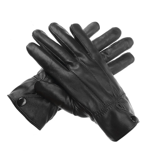 Women’s Sheepskin Winter Gloves – Velvet-Lined Windproof Leather Driving Gloves