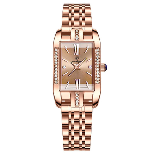 Women’s Rectangular Bracelet Watch – Crystal-Set Quartz Watch for Elegant Everyday Wear
