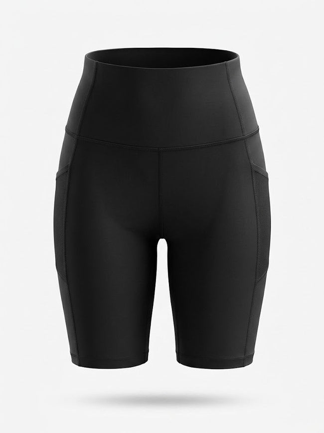 Women’s High-Waisted Cycling Shorts – Stretch Pocket Activewear for Training and Running