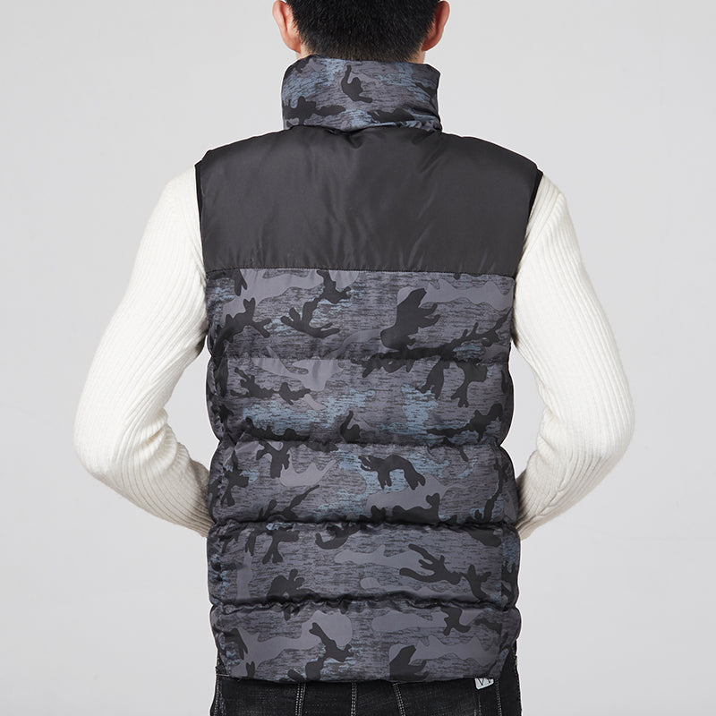 Men’s USB Heated Puffer Vest – Padded High-Collar Gilet with Adjustable Heating Levels