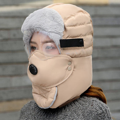 Unisex Full-Coverage Winter Trapper Hat – Plush-Lined Hood with Detachable Face Mask and Goggles