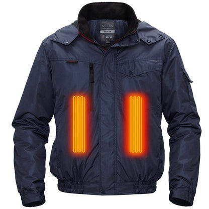 Men’s USB Heated Winter Jacket – Waterproof Hooded Thermal Coat with Adjustable Warmth