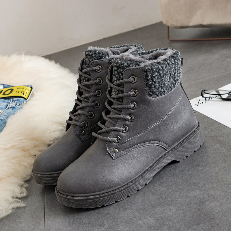 Women's Suede-Look Snow Boots - Grey