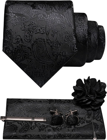 Men’s Paisley Tie Accessory Set – Coordinated Formal Essentials for Weddings and Events